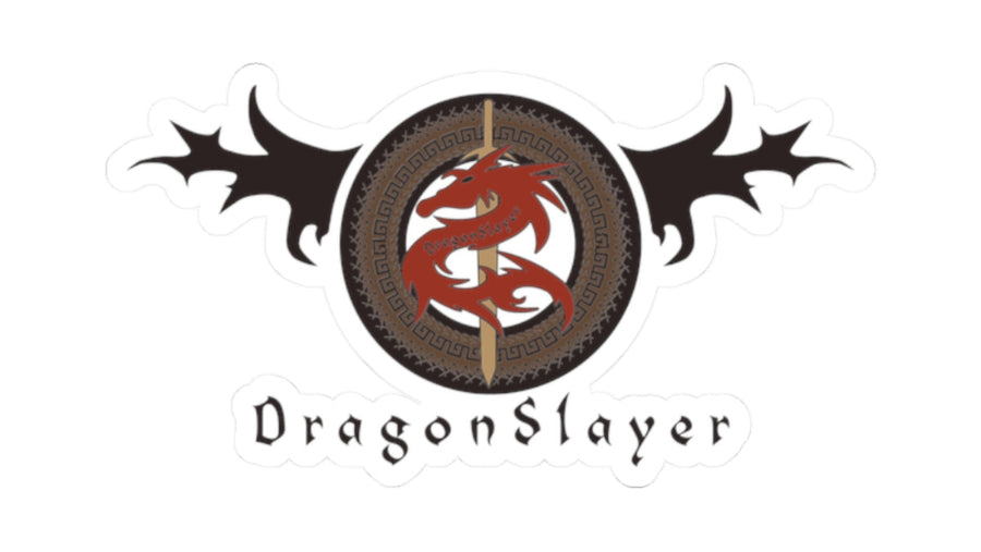 Dragon Slayer Kiss-Cut Sticker — Laptops & Gear