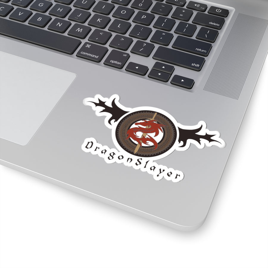 Dragon Slayer Kiss-Cut Sticker — Laptops & Gear