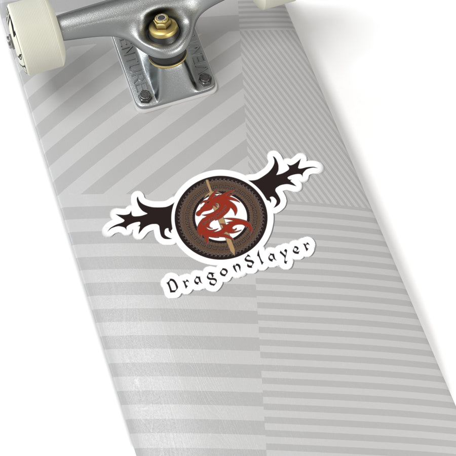 Dragon Slayer Kiss-Cut Sticker — Laptops & Gear