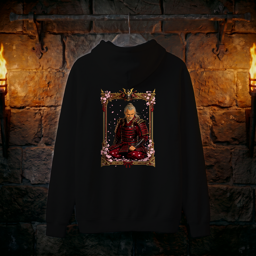 Samurai Portrait Hoodie — Zen Warrior Graphic Pullover