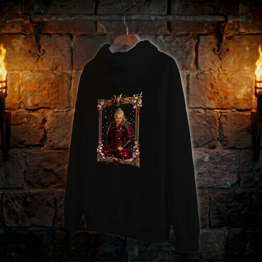 Samurai Portrait Hoodie — Zen Warrior Graphic Pullover