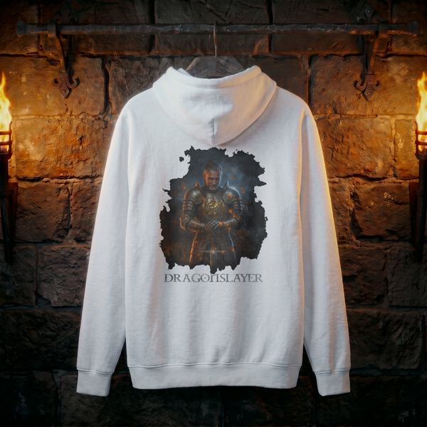 Dragonslayer Hoodie — Medieval Fantasy Armor Graphic Pullover