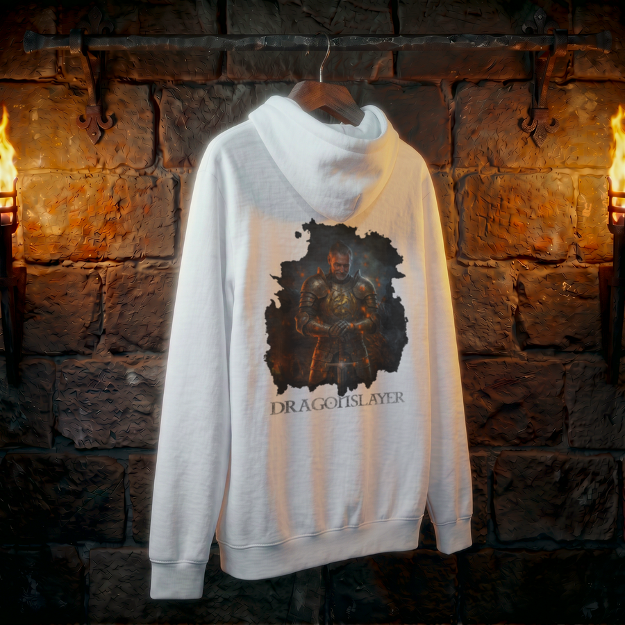 Dragonslayer Hoodie — Medieval Fantasy Armor Graphic Pullover
