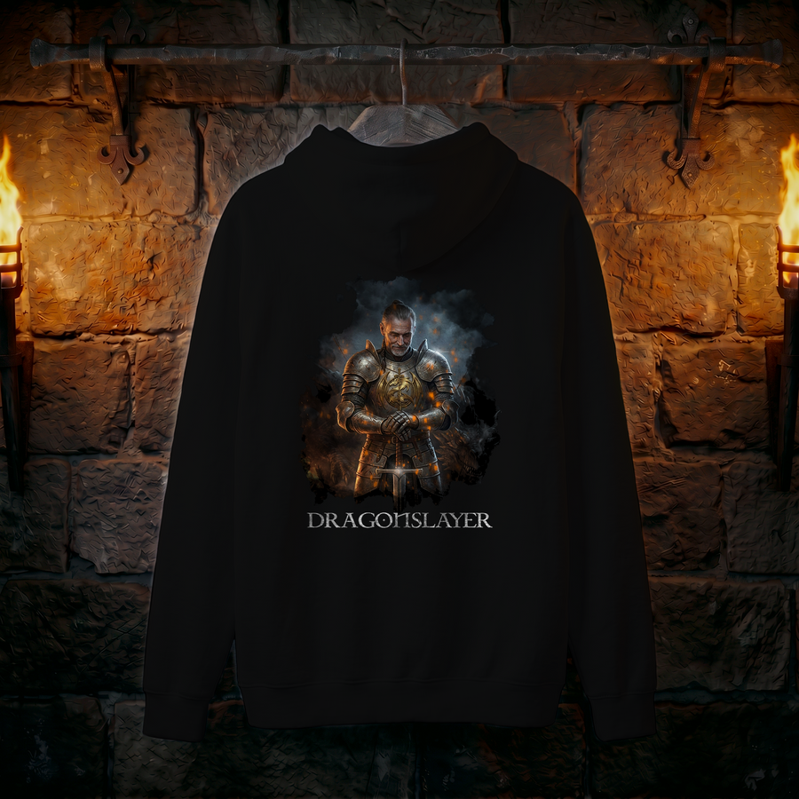 Dragonslayer Hoodie — Medieval Fantasy Armor Graphic Pullover