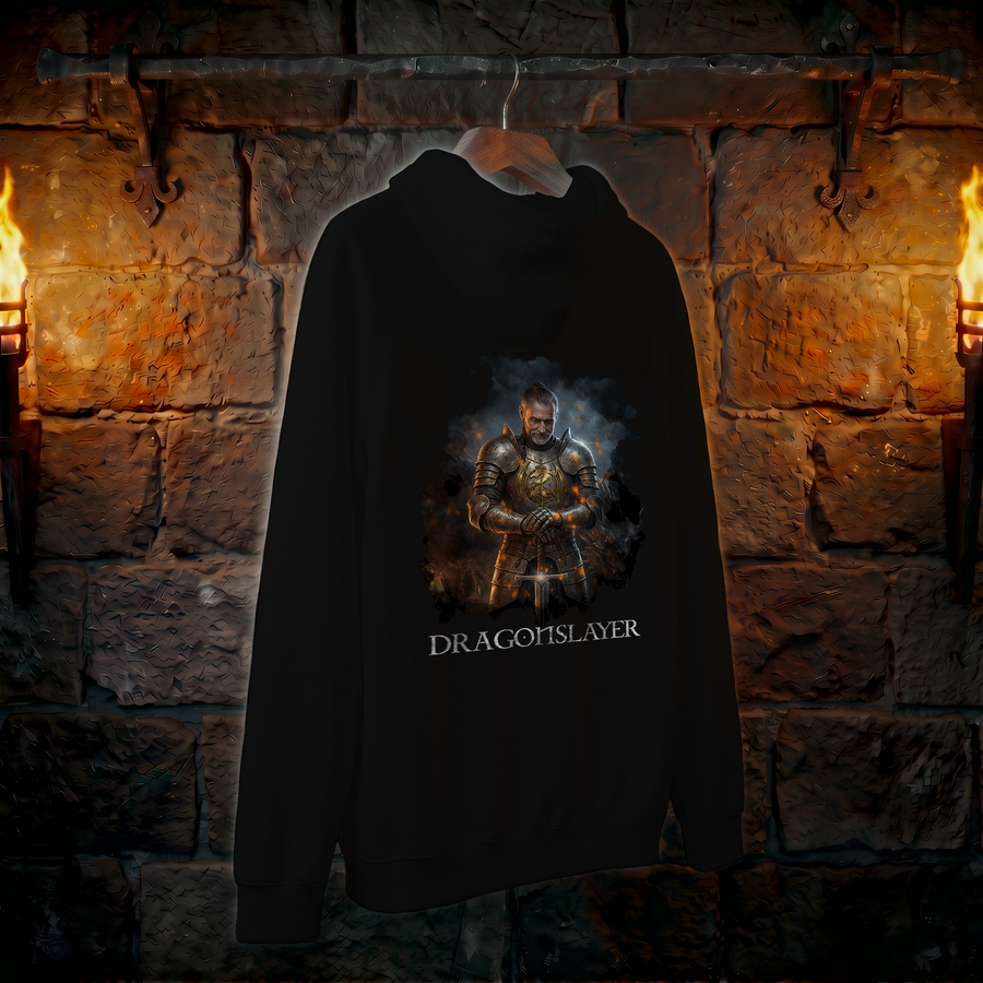 Dragonslayer Hoodie — Medieval Fantasy Armor Graphic Pullover