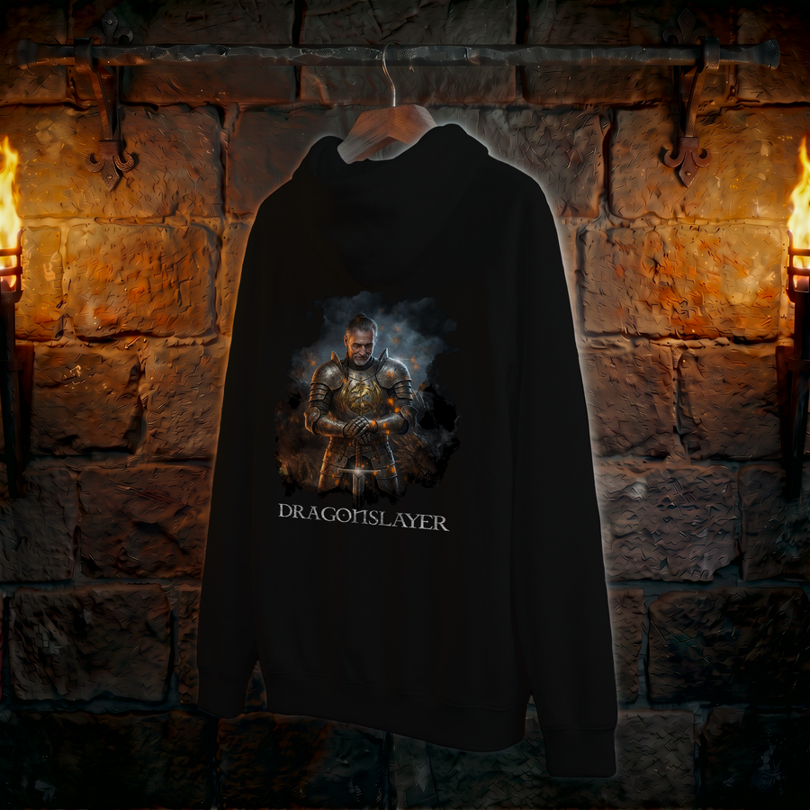 Dragonslayer Hoodie — Medieval Fantasy Armor Graphic Pullover