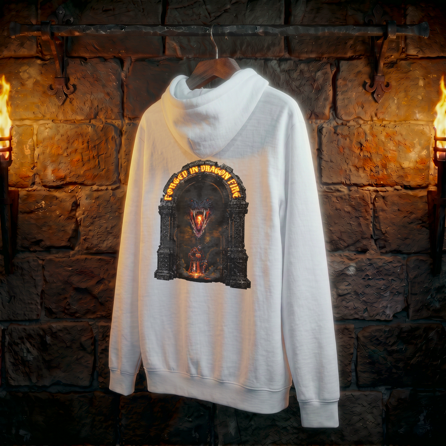 Hoodie — Vintage Tattoo-Style Demon Door Graphic Pullover