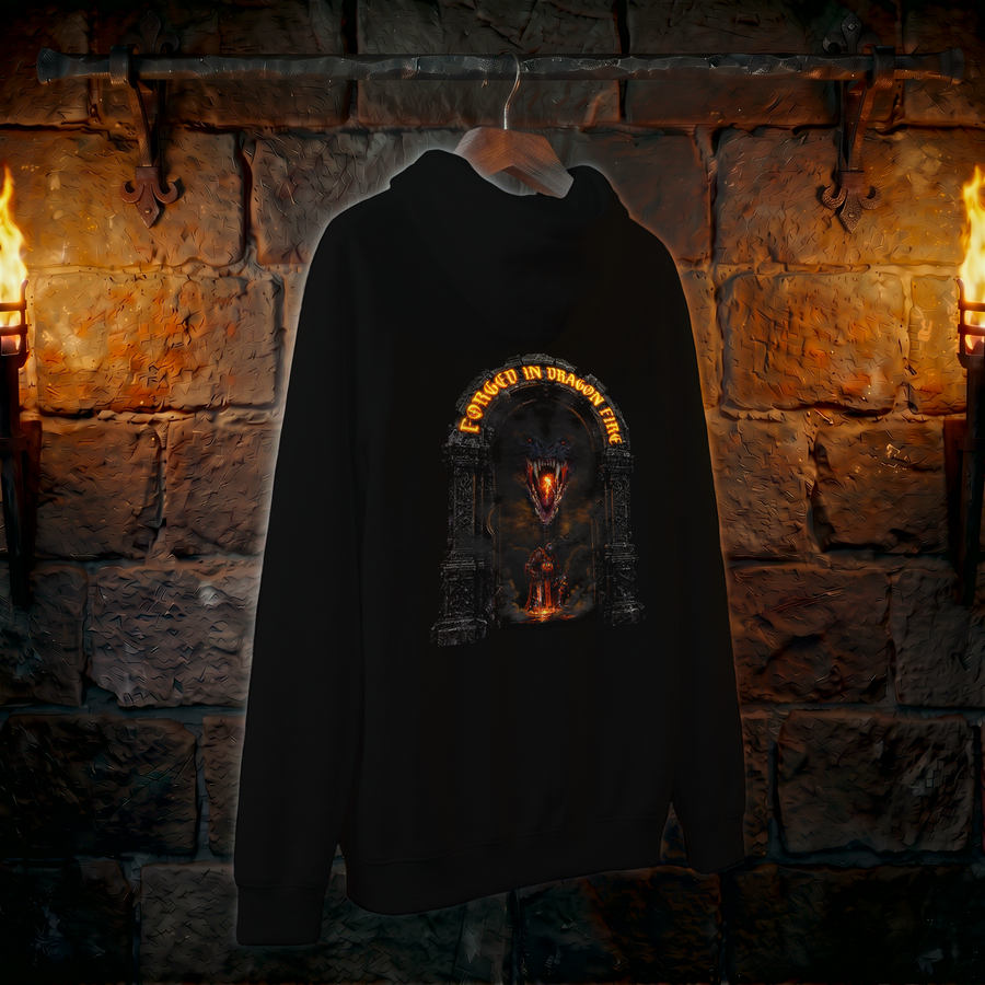 Hoodie — Vintage Tattoo-Style Demon Door Graphic Pullover
