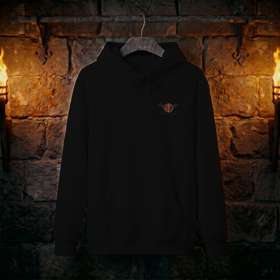 Dragon Slayer Hoodie — Red Sun Samurai Graphic Pullover