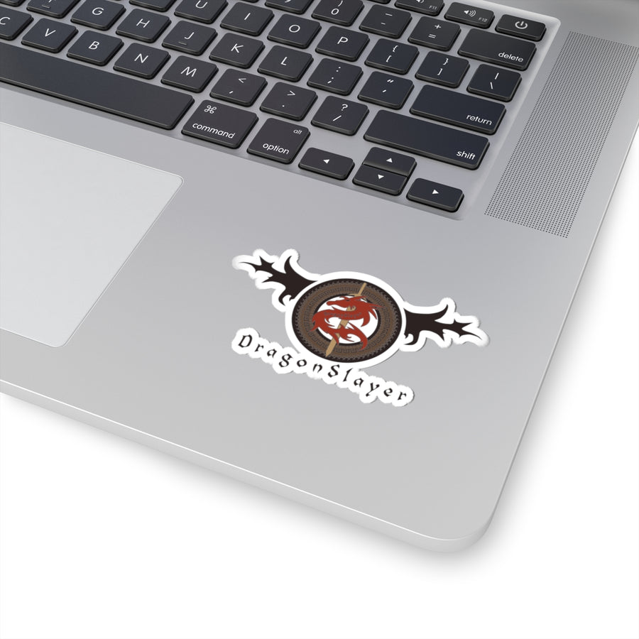 Dragon Slayer Kiss-Cut Sticker — Laptops & Gear